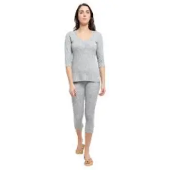 Cotton Ladies Grey Thermal Wear